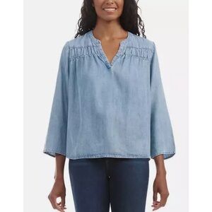 SPLENDID V-Neck Long Sleeve Blouse